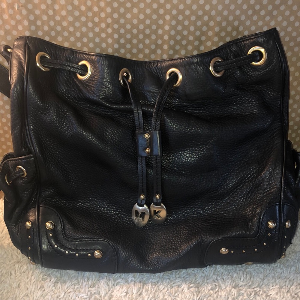Michael Kors Black Leather Large Shoulder Purse